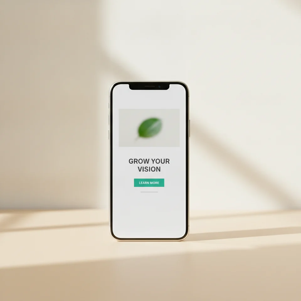 Landing page para pyme en un smartphone