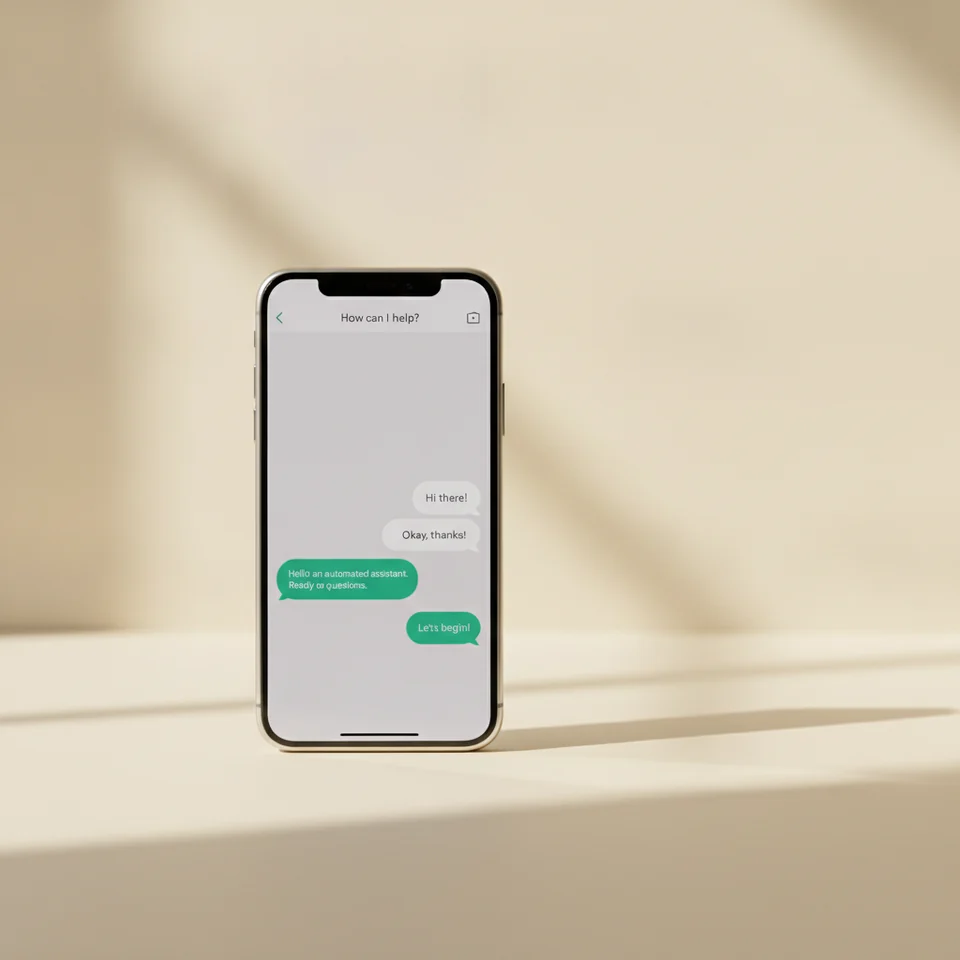Bot de WhatsApp respondiendo mensajes en un teléfono